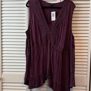 Torrid Deep Purple Sleeveless Blouse, Torrid Size 3